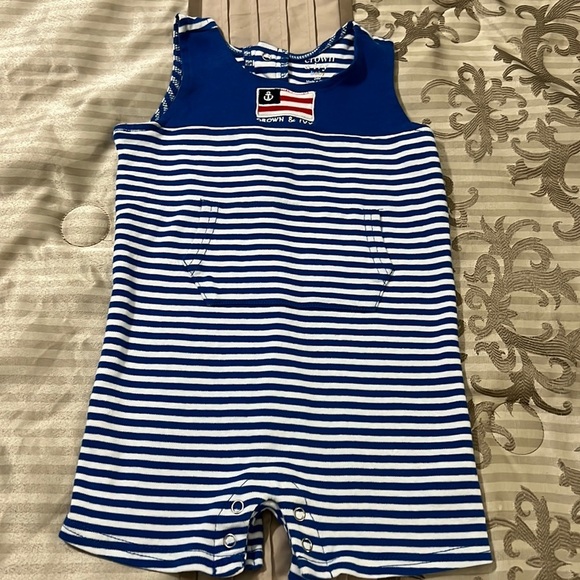 Crown & Ivy Striped Sleeveless Romper 24 Mos - Picture 2 of 6